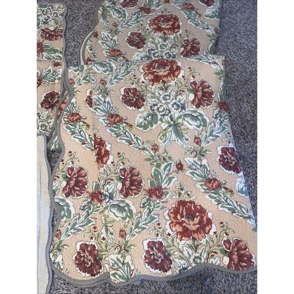 ANTIQUE ROSE Full Queen 3pc QUILT SET CHIC SHABBY VINTAGE COTTAGE Country - Picture 4 of 5